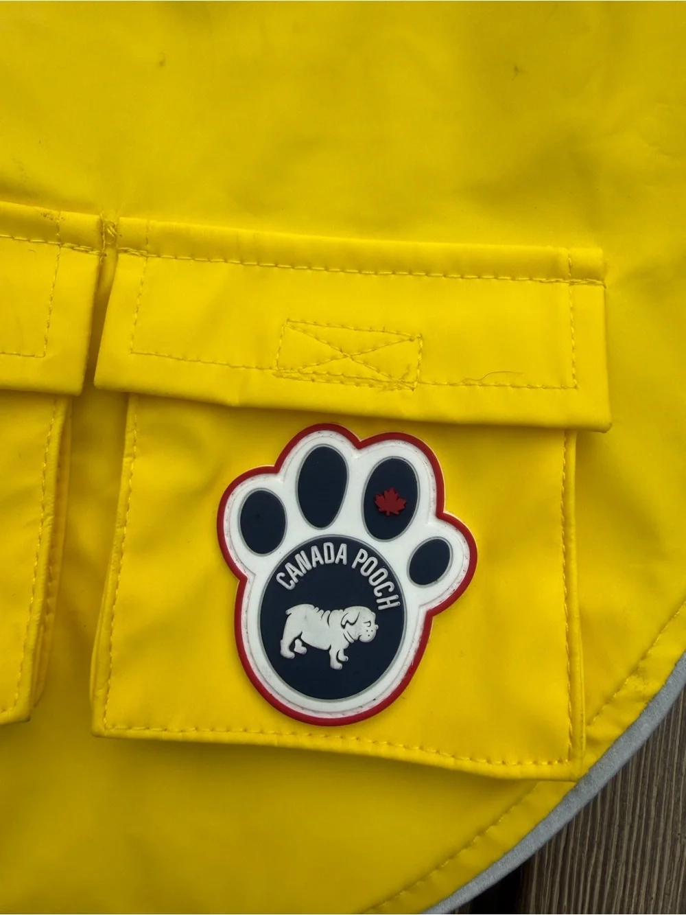 Canada Pooch Yellow Dog Raincoat Hooded Waterproof Jacket Size 10